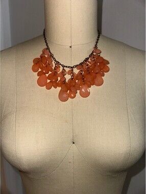 Coral Chunky Beaded Y2K Statement Style Necklace